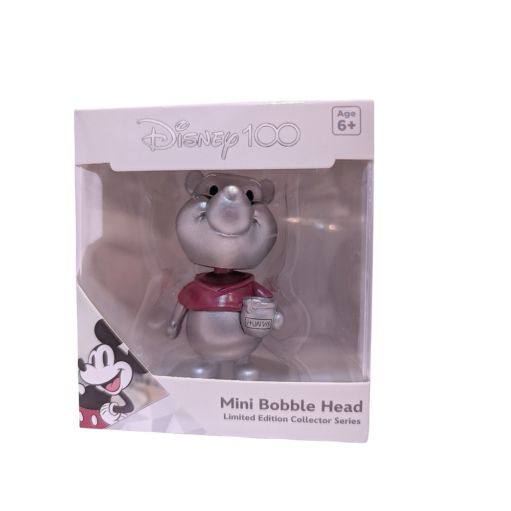 Disney 100‎ Winnie the Pooh Mini Bobble Head Silver Anniversary Limited Edition